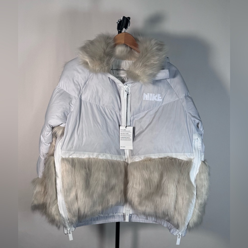 NWT NIKE X SACAI NRG PARKA W Pure Platinum - Picture 4 of 8
